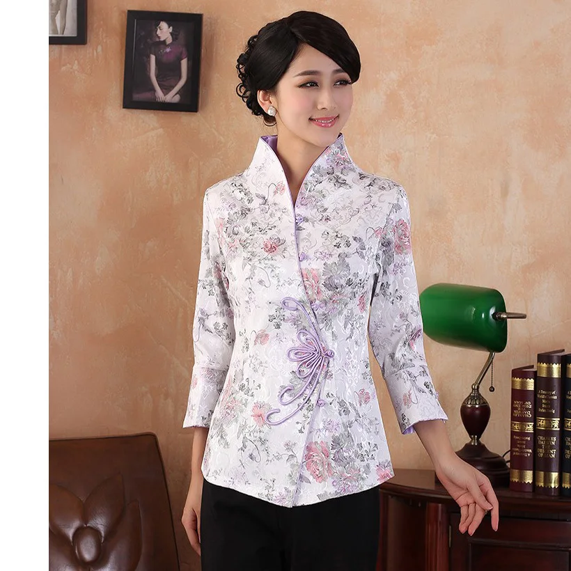 

2015 New Autumn Winter Chinese Tradition Women's Satin Silk Jacket Jacket Coat M L XL XXL 3XL WNS13