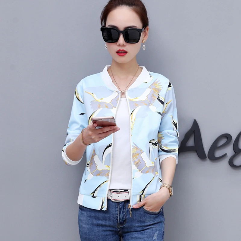

2019 Spring Fashion Bomber Jacket Women Long Sleeve Basic Coats Casual Thin Slim Outerwear Short Pilot Bomber Jackets Plue Size