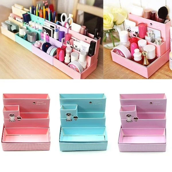 

DIY Paper Board Storage Boxes New Fashion Desk Decor Stationery Korean Style Makeup Cosmetic Organizers 9 For Drop Shipp