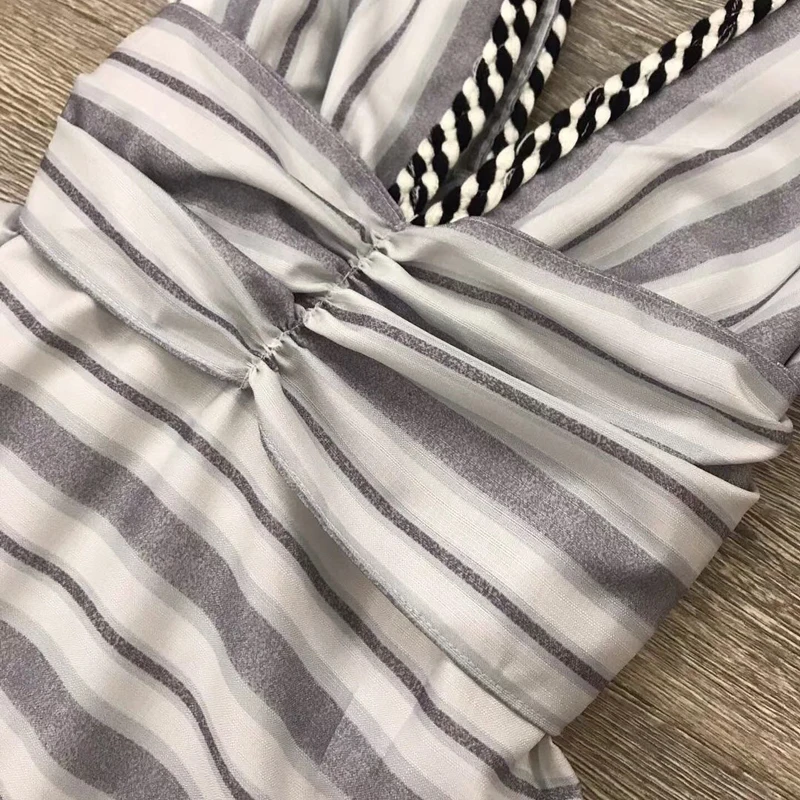 Sexy V-neck Dress Long Summer Elegant Sleeveless Party Backless Striped Dress With Bow 2019 Fashion New Arrival Dress Women