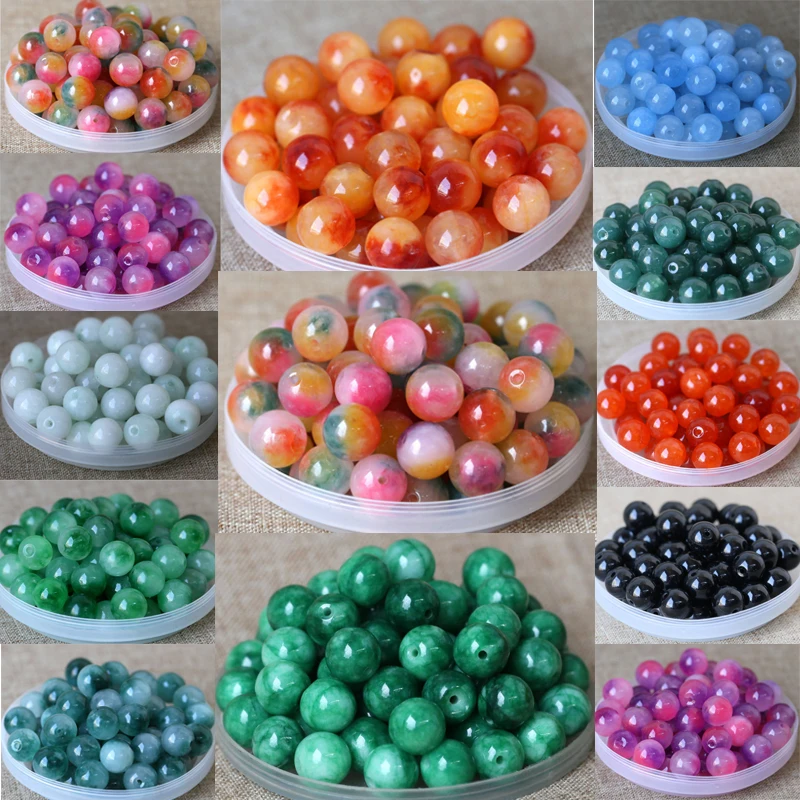 

20pcs/50pcs 8mm glass beads charms natural beads for jewelry quality making needlework Green kralen bead rose handmade DIY Accessories Gifts