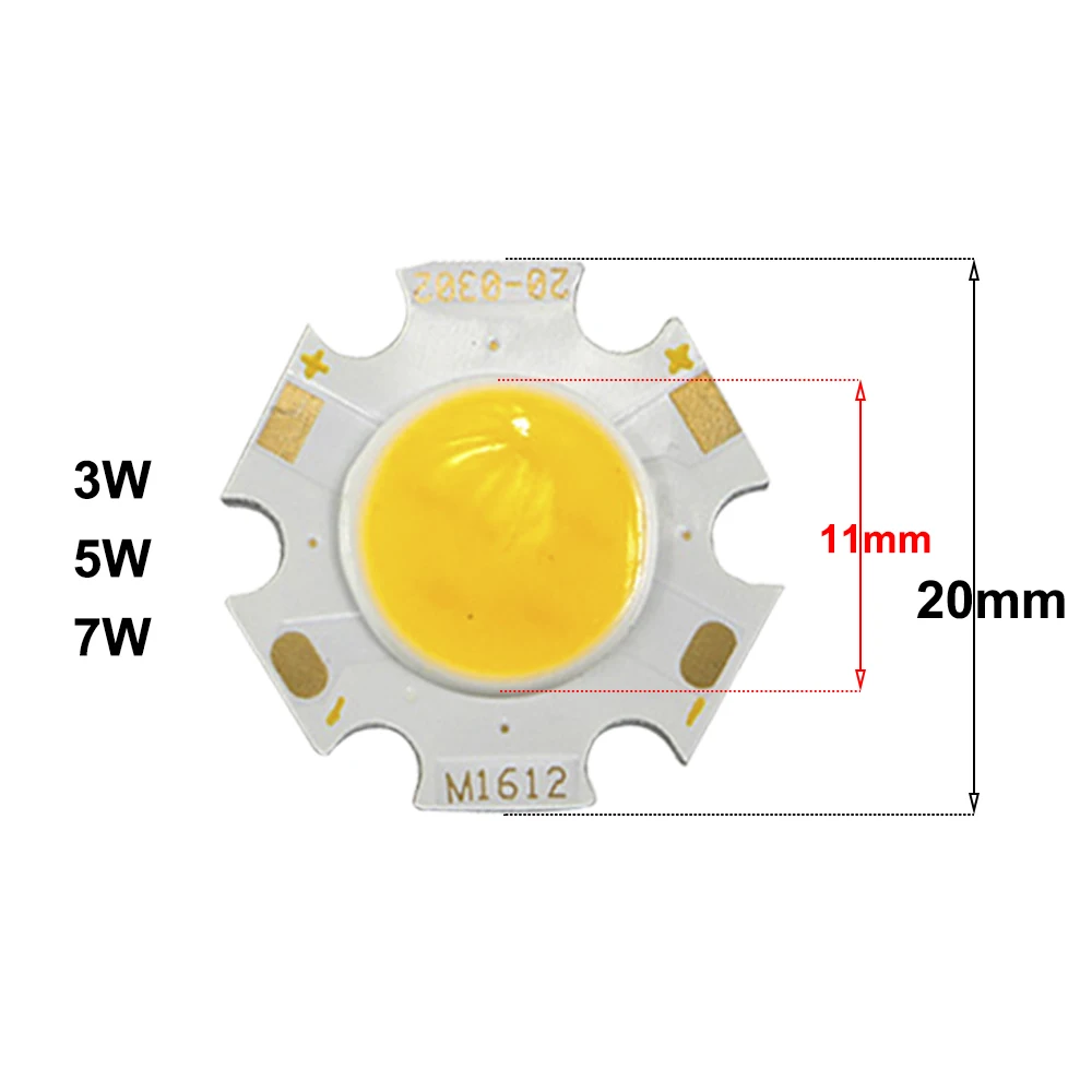 10 шт./лот светодиодный ламповый чип 3W 5 Вт 7 Вт 12 Вт COB светильник источник для точечного светильника для внутреннего двора Потолочный светильник DIY лампа 300мА COB светильник лампа JQ