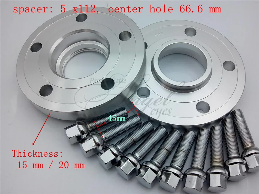 A pair of (2), 5 x112mm hole is 66.6 mm, wheel adapters, spacers