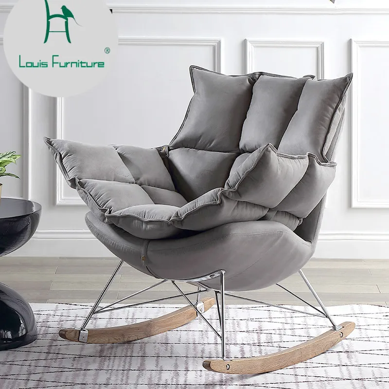 Кресло качалка Louis Fashion в скандинавском стиле креативное кресло из ткани для