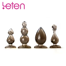 Leten Silicone Anal Sex Toys For Women Men, 4 Size Anal Plug Elastic Big Anus Ball Butt Plug Adult Game Erotic Product Vibrators