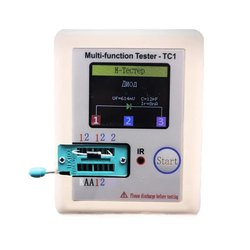 Русский Транзистор тестер TFT Диод Триод измеритель емкости LCR ESR NPN PNP MOSFET ИК-измеритель