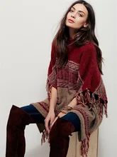 2016 Autumn and Winter Clothing Fashion Wind Loose Cloak Fringed Sweater Sweater Tops Es1070