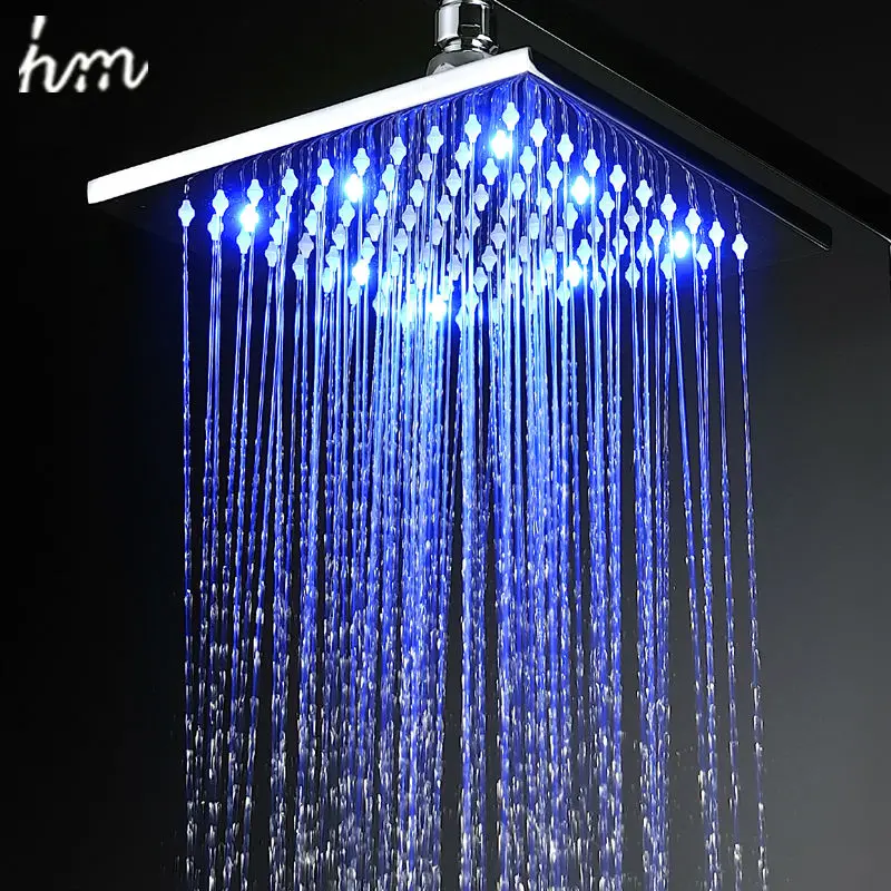 hm LED Душевая лейка для душа Rain Brass 8'✐'✒ '' Ванная комната с душевой