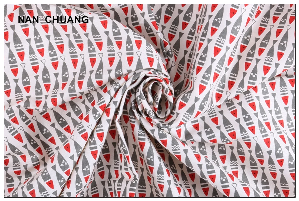 Nanchuang 5 шт./лот рыбы серии хлопчатобумажной ткани Лоскутная Ткань для собственноручных изделий Рукоделие материалы для младенцев и детей 20x25 см