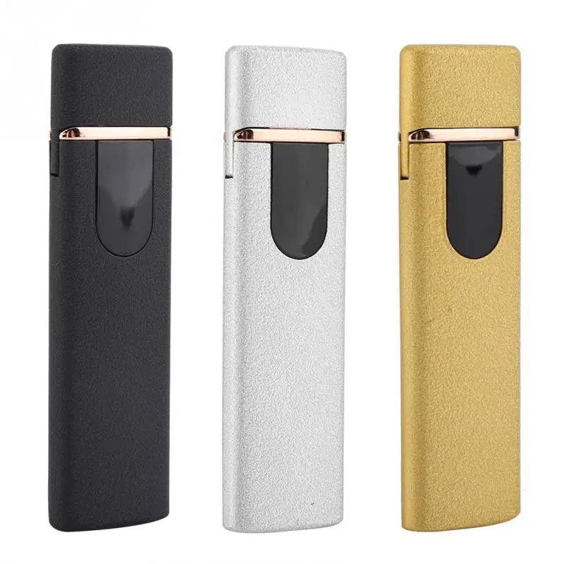 

USB Rechargeable Electronic Flameless Windproof Touch Switch Portable Cigarette Lighter for Smoking Accessories