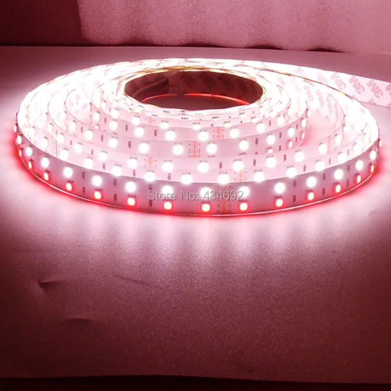 

Brand New 5M 5050SMD DC24V 480Leds 98Leds/M 115.5W IP33 RGB + White Double Row LED Flexible Light Strip Free Shipping