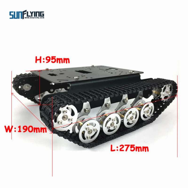 TS100 металлический радиоуправляемый робот-танк шасси автомобиля амортизация автомобиля с системой подвески гусеничная гусеница для Arduino DIY игрушка