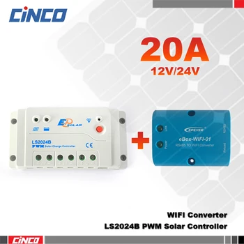 

LS2024B+eBOX-WIFI-01,20A 12V/24V EPSOLAR landstar solar charge controller with WIFI module APP control in mobile phone for solar