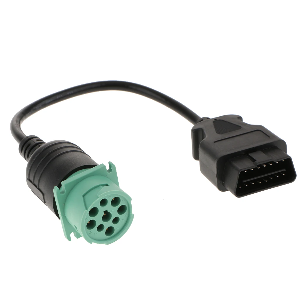 9 Pin Male To 16 Pin Female OBD II Adapter Diagnostic Cable For Diesel Truck Car Accessories