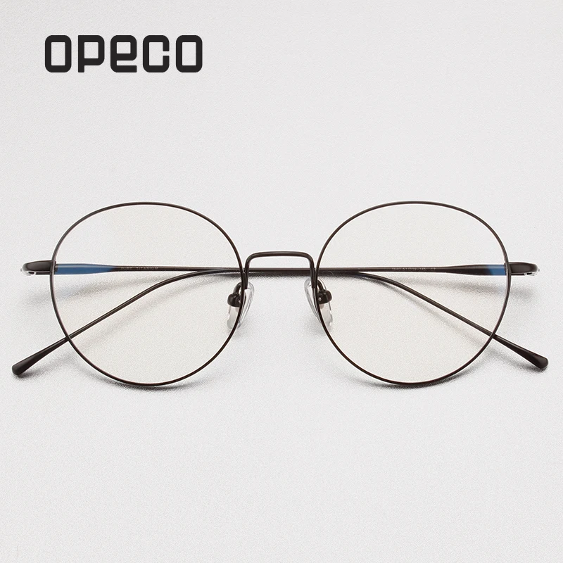Opeco pure titanium women's reto round eyeglasses including prescription lenses eyewear RX recipe female frame spectacles 1640