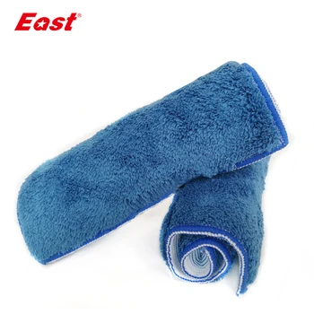 

East 5pcs Microfiber Double-sided Absorbent Wipes Blue Thick Scouring Pad Kitchen Cleaning Cloth Washing Dishes Cloth