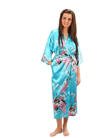 Фирменная Новинка Черный Для женщин шёлковое кимоно, банные халаты, длинная Сексуальная ночнушка, Винтаж печатных Ночное платье цветок размера плюс S M L XL XXL XXXL A-045 - Цвет: As the photo show