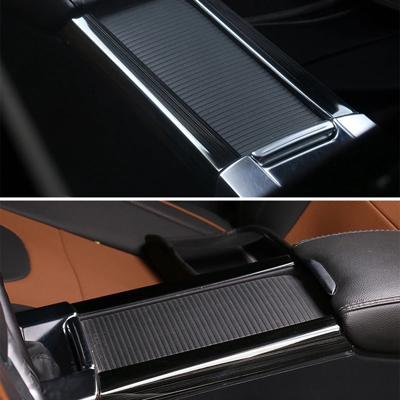 Car Styling Cup Holder Armrest Box Decoration Storage Sequins Accessories Stainless Steel Stickers Cover For Volvo Xc60 S60 V6