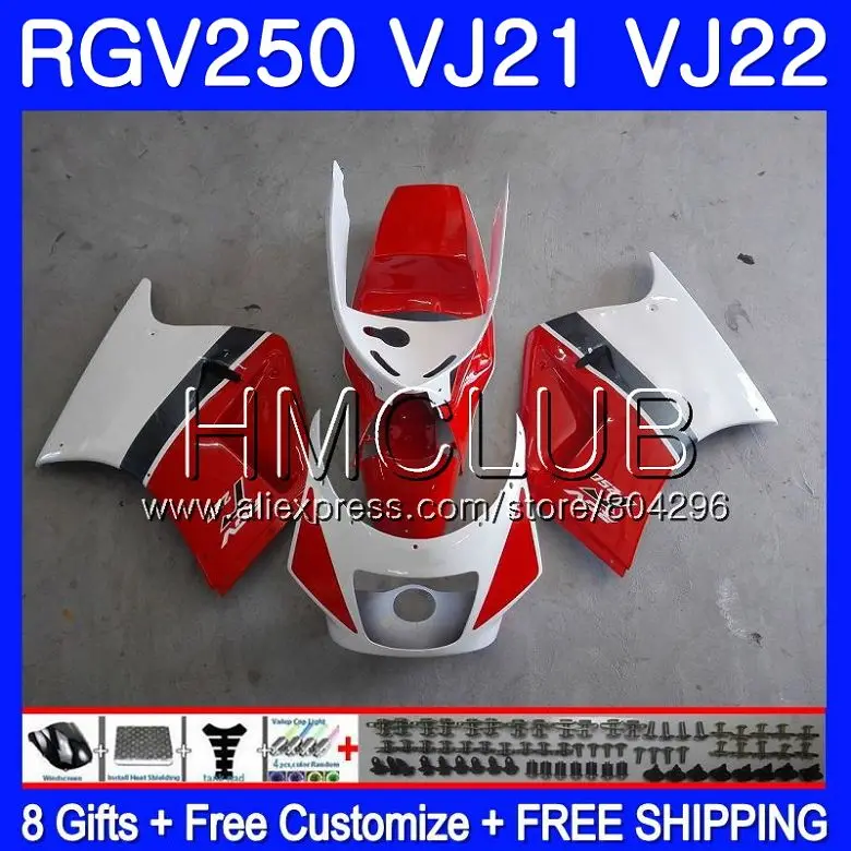 

Bodys For SUZUKI VJ21 RGV250 88 89 90 91 92 93 37HM.10 RGV-250 VJ22 RGV 250 1988 1989 1990 1991 1992 1993 Fairings red white