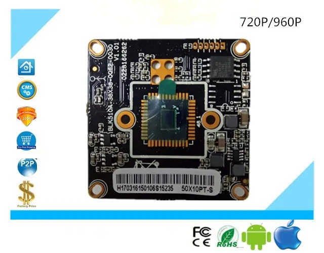 IP Камера модуль доска 720 P/960 P 38*38 мм XM510 + H62/H65 сети XMEYE CMS P2P облако Survillance CCTV