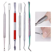 1 шт. двойной кутикулы толкатель УФ гель удаление мертвой кожи двойной обрезчик для ногтей инструмент для дизайна ногтей инструменты для ногтей