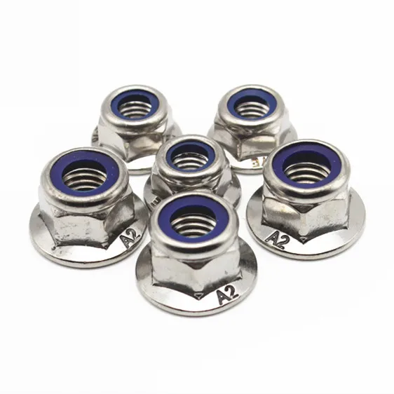 

M4/M5/M6/M8/M10 DIN6926 304 Stainless Steel Hexagonal Flange Nut Hex Nylon Anti Slip Locknut