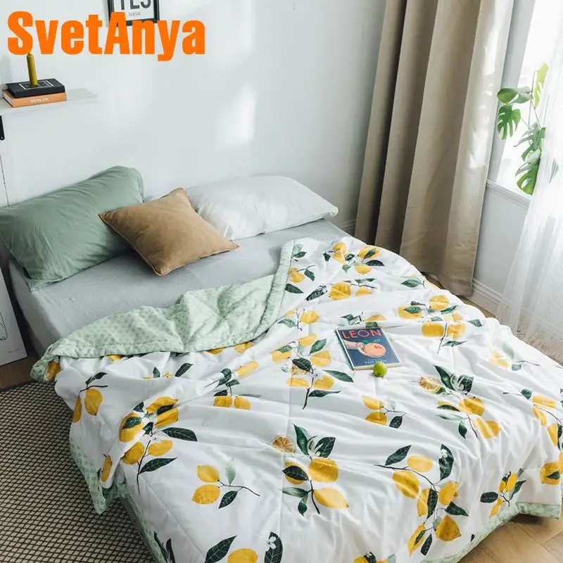 

Svetanya Lemon Quilt Cotton bedding Throws Blanket (no Pillowcase)