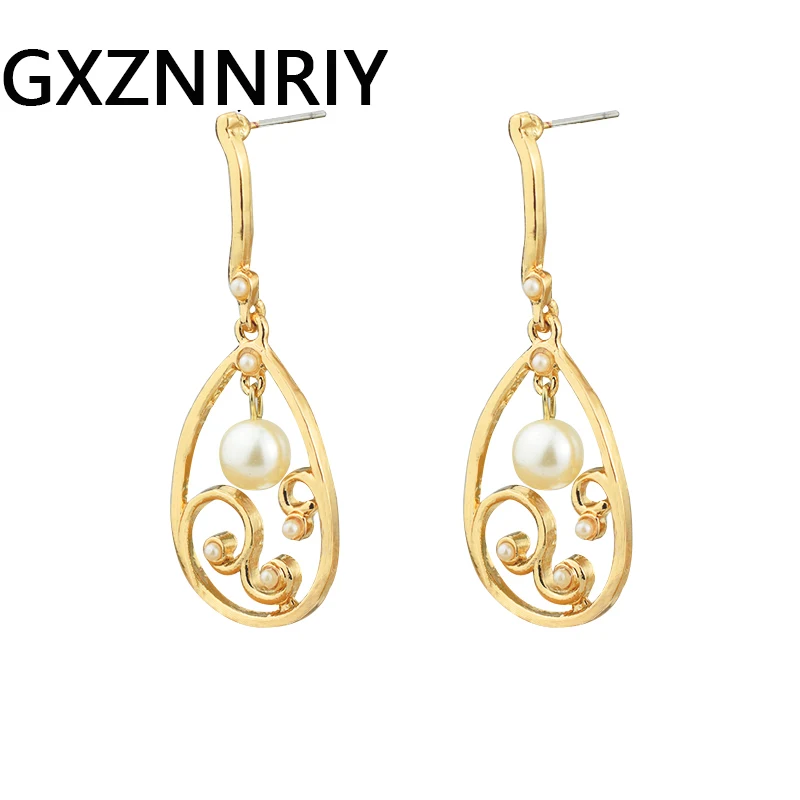

Pearl Drop Earrings for Women Accessories Geometric Gold Earings Fashion Jewelry Korean Long Earring Christmas Gift Jewellery