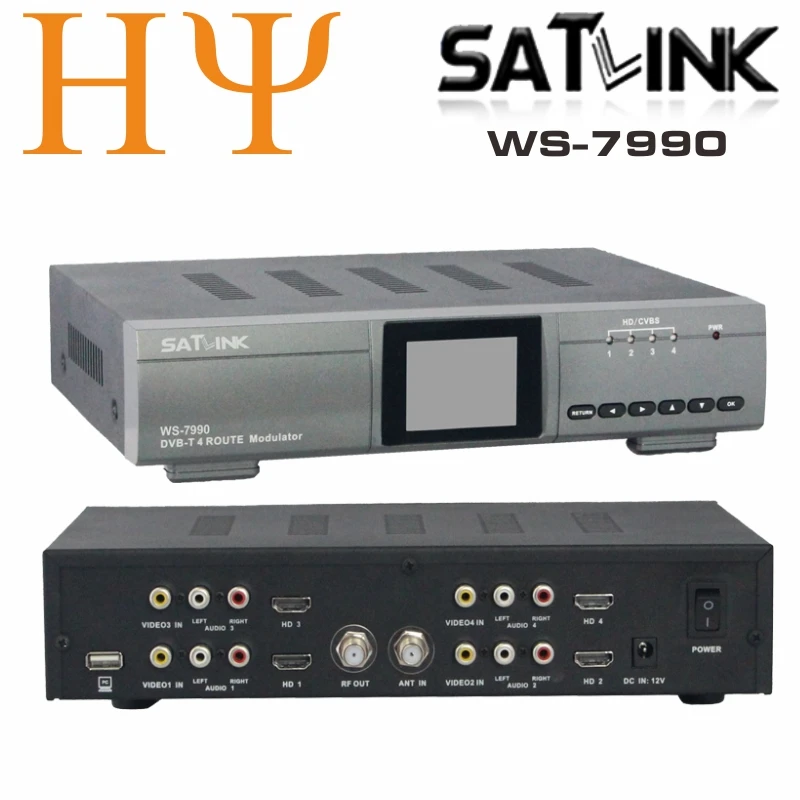 Original Satlink WS-7990 4 Route DVB-T modulator AV HDMI Four Router DM Modulator DVB-T AV HD Digital RF Modulator Original Satlink WS-7990 4 Route DVB-T modulator AV HDMI Four Router DM Modulator DVB-T AV HD Digital RF Modulator