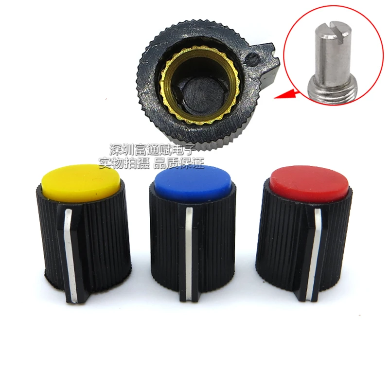 6.4mm Shaft Hole Potentiometer Control Rotary Knobs Effect Pedal Knobs Black