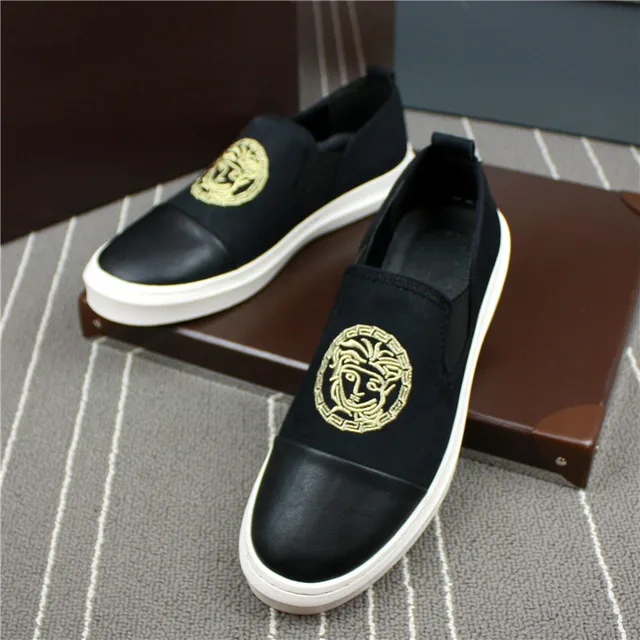 new 2017 men loafers genuine leather slip on flat casual shoes cool ...