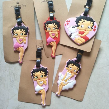 

Marilyn Monroe cartoon PVC key chain cute funny creative soft rubber luggage tag boarding pass bag tags hanging ornaments bags