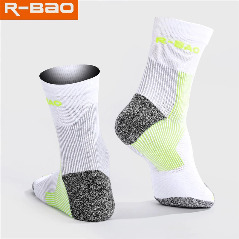 R-BAO 1 Pair Professional Compression Socks Running Women Men Sports Socks Ankle Protector Anti-sprain For Marathon