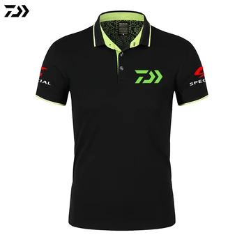 

DAIWA Fishing Clothing Fishing POLO Quick-Drying Breathable Fishing Tshirt Anti-UV Sun Protection Short Sleeve Fishing Clothes