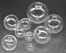 100 шт прозрачный стеклянный шар с двумя отверстиями стеклянная