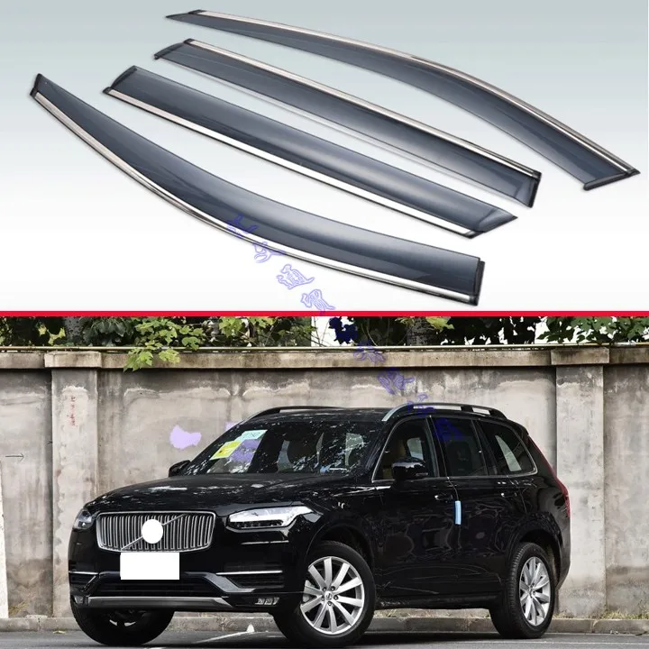 Для VOLVO XC90- пластиковый внешний козырек вентиляционные Шторы окно Защита от солнца и дождя дефлектор 4 шт