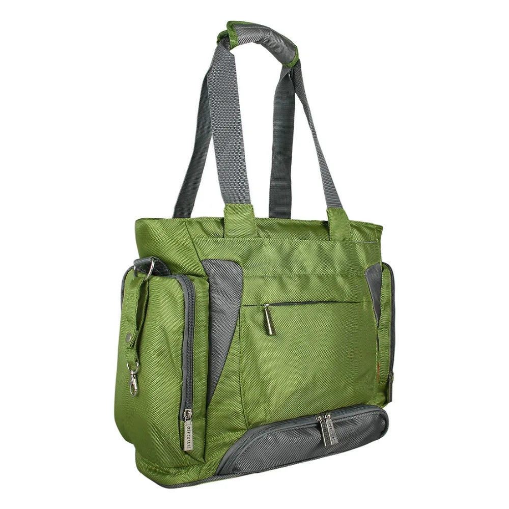 Bolsa de pañales para bebé mommore bolsa de pañales verde con almohadilla cambiante bolsas grandes para mamá bolsos de mano impermeable para cochecito de bebé - 3