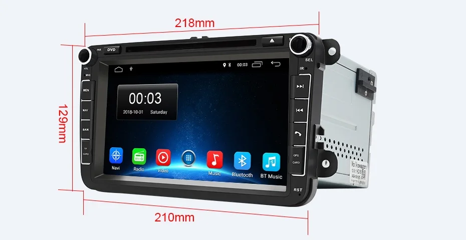 Cheap Junsun RAM 2+32GB Android 8.1 automagnitol 2 din android Car radio DVD For Golf 5 Passat b6 SEAT leon Tiguan Polo Skoda Octavia 30