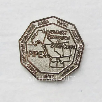 

Customized die struck without soft enamel metal badge