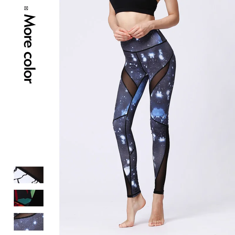 

New Women Yoga Pants Flower Print High Waist Sports Tights Female Sport Wear Fitness Gym Legging Push Up Training Workout Pants