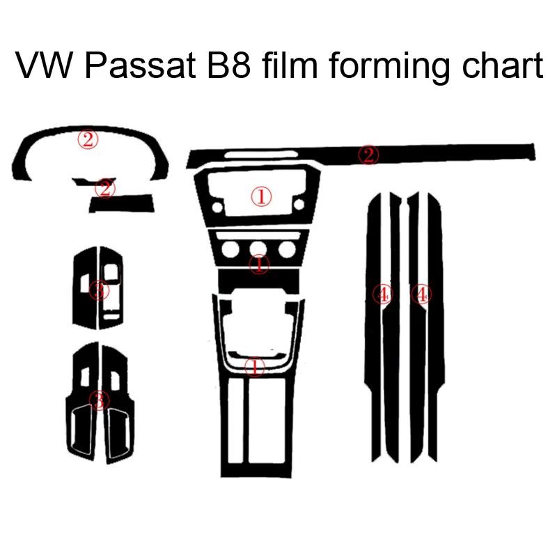 Для Volkswagen VW Passat B8 внутренняя Центральная панель управления дверная ручка 3D/5D наклейки из углеродного волокна наклейки для стайлинга автомобилей аксессуары