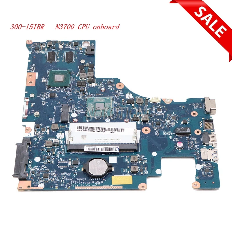 NOKOTION BMWC1 BMWC2 материнская плата для ноутбука Lenovo 300-15IBR 5B20K14030 SR29E N3700 процессор Geforce
