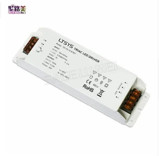 TD 75 12 E1M1 LTECH 200V 240VAC Вход светодиодный драйвер 12В DC 6.25A Вт Постоянное Напряжение CV