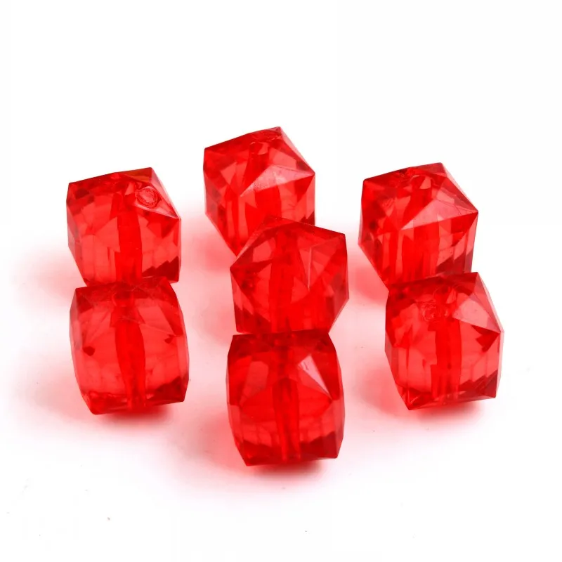 OYKZA 20 мм объемные массивные акриловые квадратные кубики льда прозрачные бусины для Подвеска для девочек ювелирные изделия 100 шт в партии - Цвет: red