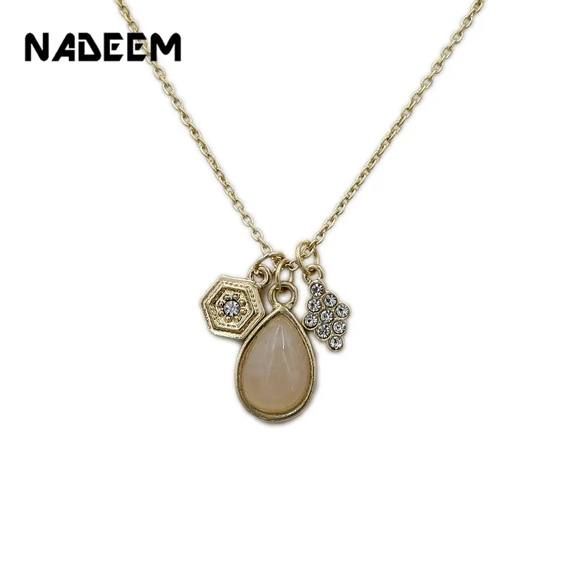

Water Drop Stone Choker Necklace For Women Gold Chain Crystal Pendant Necklace Collar Bohemian Chocker Necklace Jewelry