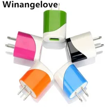 Winangelove 500 шт./лот красочные 1A НАС Подключите один USB Путешествия AC Мощность стены Зарядное устройство адаптер Зарядное устройство для iPhone 7 6 5 4 для samung