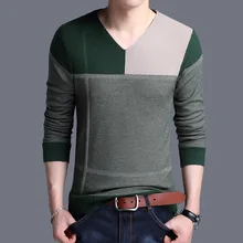Новая Осенняя Модная брендовая одежда мужской облегающий свитер наивысшего качества кашемировые Повседневные свитера пэтчворк мужские s пуловеры для мужчин