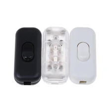 1 Uds interruptor para lámpara de noche CA 0V-250V 6A interruptor de Cable de lámpara de escritorio de mesa en línea 302-2