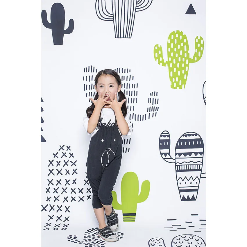

Customize Vinyl Cartoon Cactus Photography Backdrop Printed children newborn party Backgrounds for Photo Studio