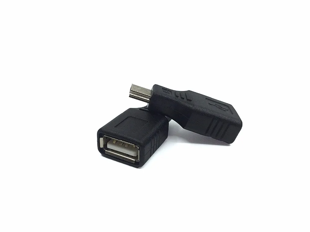 

USB 2.0 Type A to Mini USB 5-Pin Type B Female / Male Adapter - 2 Pcs, Black